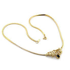 Women's Jewelry - Necklaces LO369 - Gold Brass Necklace with Top Grade Crystal in Black Diamond