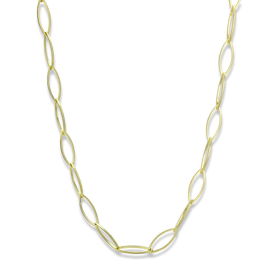 Women's Jewelry - Necklaces LO3721 - Gold & Brush Brass Necklace with No Stone
