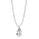 Women's Jewelry - Necklaces LO3819 - Antique Silver White Metal Necklace with Synthetic Synthetic Glass in Clear