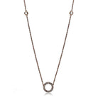 Women's Jewelry - Necklaces LO3846 - Rose Gold Brass Necklace with AAA Grade CZ in Clear