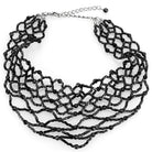 Women's Jewelry - Necklaces LO4716 - Rhodium Brass Necklace with Synthetic Synthetic Glass in Jet