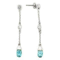 London blue sterling silver earrings featuring delicate teardrop design and sparkling accents