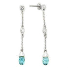 London blue sterling silver earrings featuring delicate teardrop design and sparkling accents