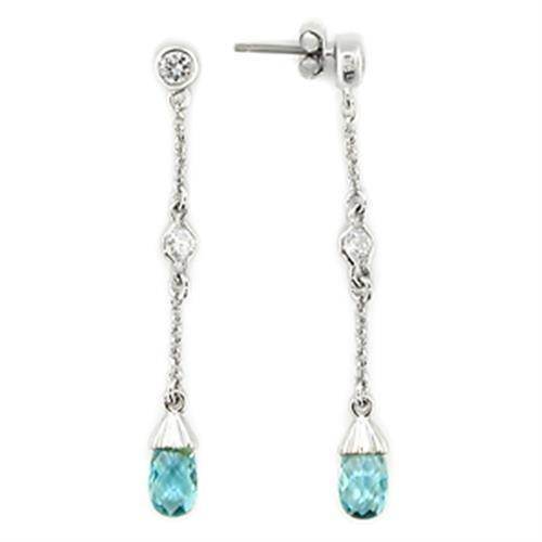 London blue sterling silver earrings featuring delicate teardrop design and sparkling accents