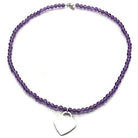 Women's Jewelry - Necklaces LOS029 - Silver 925 Sterling Silver Necklace with Synthetic Glass Bead in Amethyst