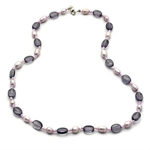 Women's Jewelry - Necklaces LOS066 - Silver 925 Sterling Silver Necklace with Synthetic Synthetic Glass in Amethyst