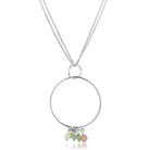 Women's Jewelry - Necklaces LOS796 - Silver 925 Sterling Silver Necklace with Synthetic Glass Bead in Multi Color