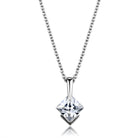 Women's Jewelry - Necklaces LOS849 - Rhodium 925 Sterling Silver Necklace with AAA Grade CZ in Clear