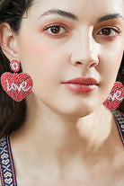 Women's Jewelry - Earrings Love Beaded Heart Earrings