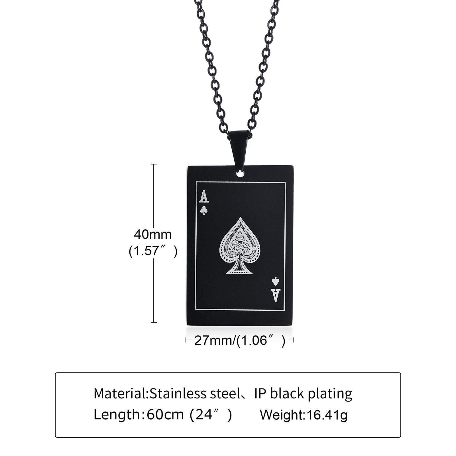 Ace of Spades Necklace | Pendant Gift for Women Men Jewelry Playing Ca –  Dave The Bunny