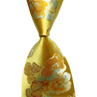 Luxury silk necktie set in gold with floral design, perfect for formal occasions and stylish outfits