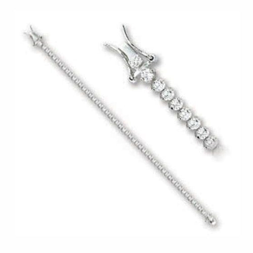 Elegant luxury silver tone bracelet for ladies with sparkling gemstones for a stylish look