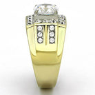 Men's luxury vacation jewelry gold ring with sparkling gemstones and elegant design