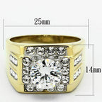 Men's luxury vacation jewelry ring featuring a large center gemstone and sparkling accents