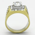 Stunning men's ring featuring a large gemstone, designed as luxury vacation jewelry with shimmering accents