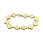 Matte gold women's bracelet featuring geometric design with sparkling rhinestones