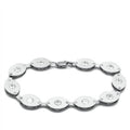 Elegant matte rhodium crystal bracelet for women featuring sparkling stones set in sleek metal links