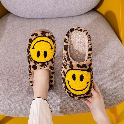 Women's Shoes - Slippers Melody Smiley Face Leopard Slippers