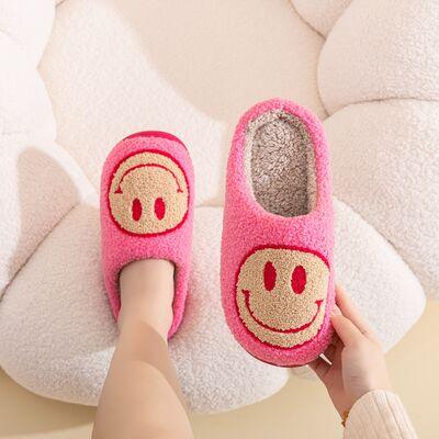 Women's Shoes - Slippers Fuchsia Yellow Smiley Face Slippers