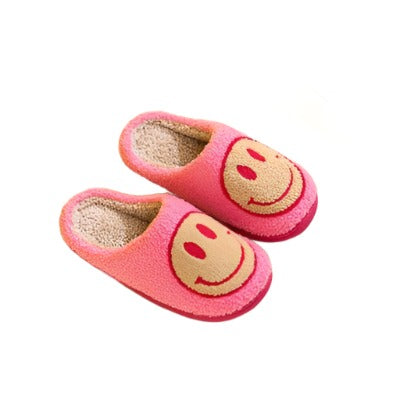 Women's Shoes - Slippers Fuchsia Yellow Smiley Face Slippers