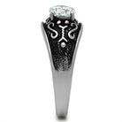 Men's Jewelry - Rings Men Black Stainless Steel Cubic Zirconia Ring Style No. 373