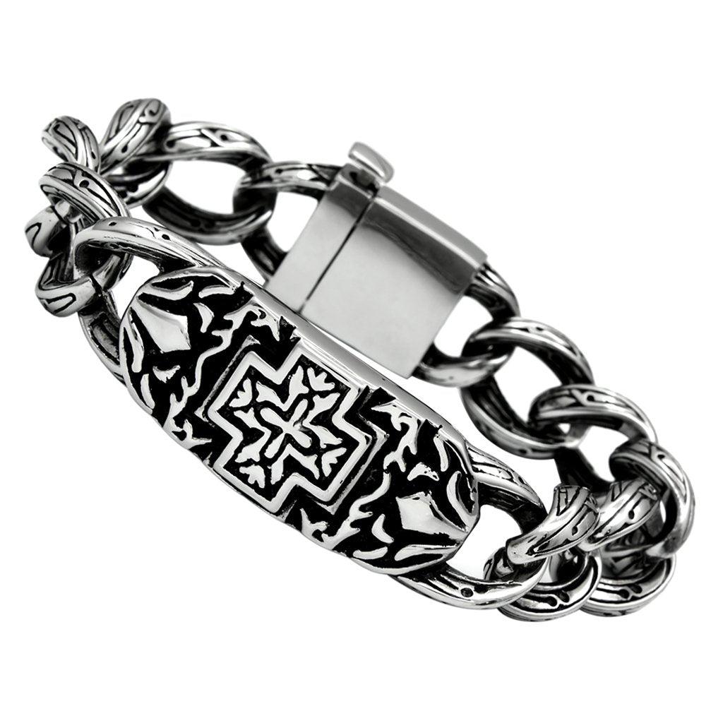 Men's Jewelry - Bracelets Men's Bracelets - TK443 - High polished (no plating) Stainless Steel Bracelet with No Stone