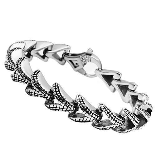 Men's Jewelry - Bracelets Men's Bracelets - TK571 - High polished (no plating) Stainless Steel Bracelet with No Stone