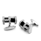Men's Accessories - Cufflinks Men's Cufflinks - LO2629 - Rhodium Brass Cufflink with Top Grade Crystal in Clear