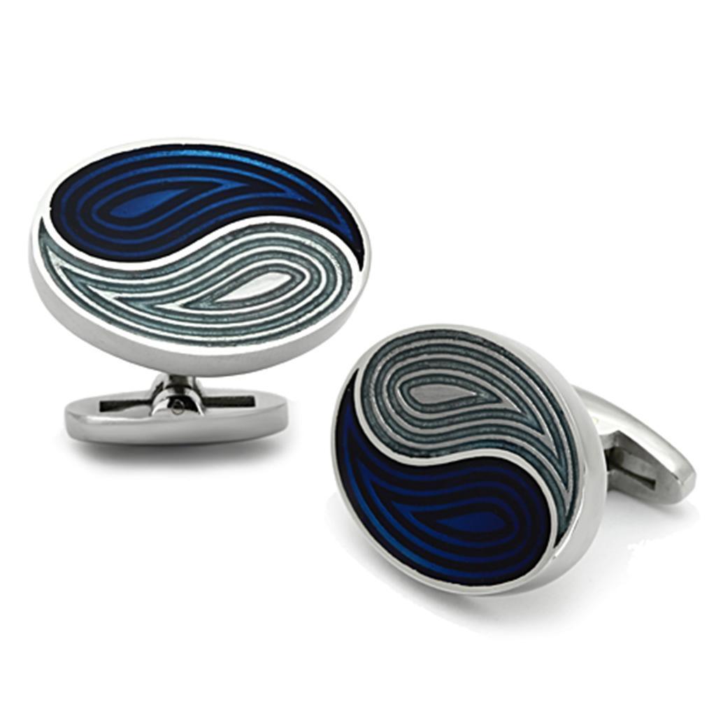 Men's Accessories - Cufflinks Men's Cufflinks - TK1240 - High polished (no plating) Stainless Steel Cufflink with Epoxy in Multi Color