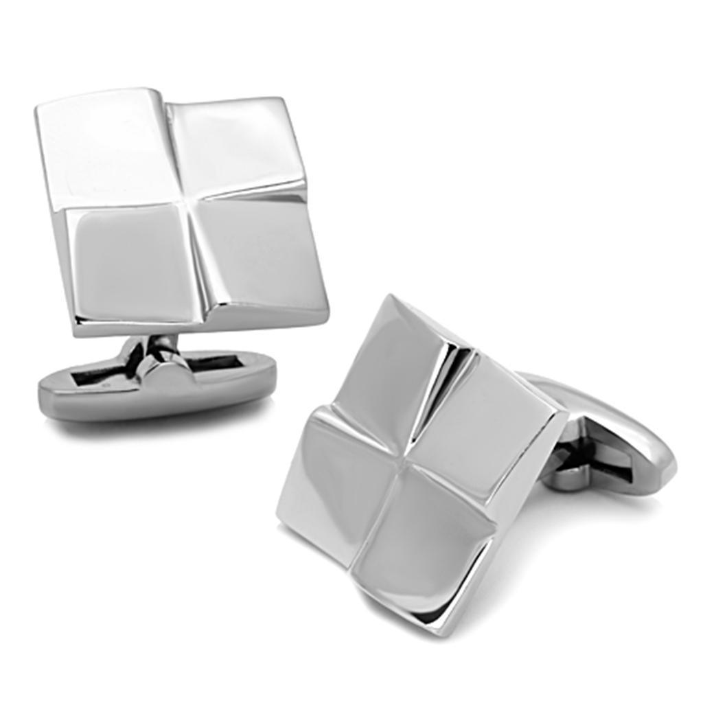 Men's Accessories - Cufflinks Men's Cufflinks - TK1250 - High polished (no plating) Stainless Steel Cufflink with No Stone