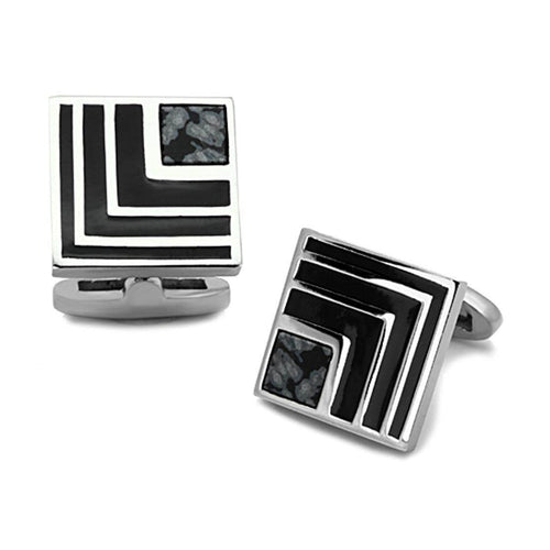 Men's Cufflinks - TK1269 - High polished (no plating) - VacationGrabs