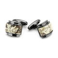 Men's black cufflinks for mens with elegant stone detailing, formal wear