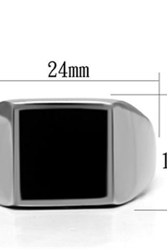 Men's Jewelry - Rings Men Stainless Steel Black Silver Square Epoxy Ring Style No....