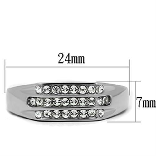 Men's Jewelry - Rings Mens 2.7 Inch Thick Stainless Steel Synthetic Crystal Rings...