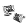 Men's accessories silver cufflinks with textured design for formal occasions