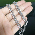 Mens big link chain necklace in silver, showcasing durable links and a stylish design