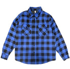 Men's Shirts - Flannels Mens Black Blue Plaid Quilted Flannel Shirt