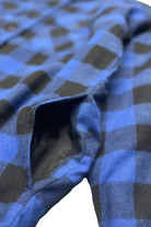 Men's Shirts - Flannels Mens Black Blue Plaid Quilted Flannel Shirt