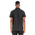 Back view of men's black button up shirt by VacationGrabs, perfect for casual or formal occasions