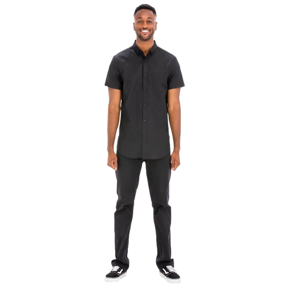 Stylish mens black button up shirt from VacationGrabs, perfect for casual or formal occasions
