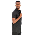 Stylish men's black button up shirt from VacationGrabs with a modern fit and short sleeves