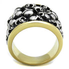 Men's Jewelry - Rings Mens Black Gold Skulls Stainless Steel No Stone Rings Tk2057