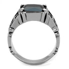 Men's Jewelry - Rings Mens Black With Silver Cross Ring Stainless Steel Synthetic...