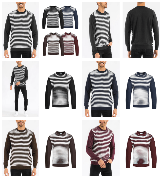 Men's Sweaters Mens Brown Full Front Striped Pullover Sweater