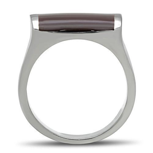 Men's Jewelry - Rings Mens Brown Stainless Steel Epoxy Rings Style Tk327