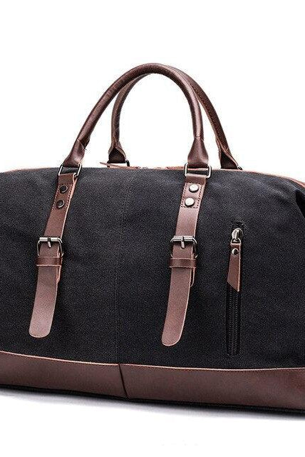Luggage & Bags - Duffel Mens Canvas Leather Travel Bags Carry On Duffel Overnight...