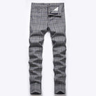 Men's Pants - Jeans Mens Casual Hollow Plaid Jeans Skinny Denim Trouser Pants