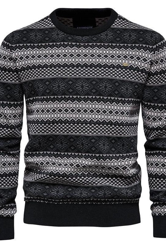 Men's Sweaters Mens Casual O-Neck Knitted Pullover Sweater Color Block Stripe