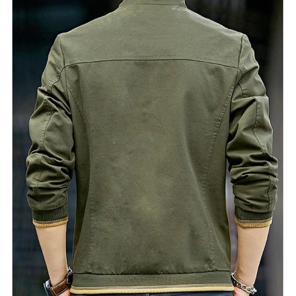 Men's Jackets Mens Casual Outerwear Stand Collar Zipper Front Jacket