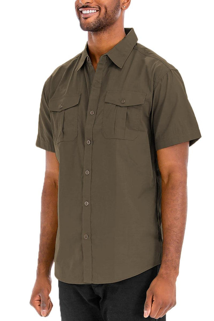 Men's Shirts Mens Casual Short Sleeve Button Front Shirts